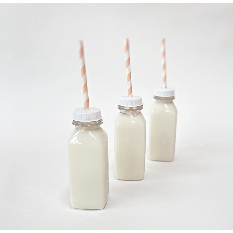 Square Mini Bottles With Straw Holes (6 Pack)