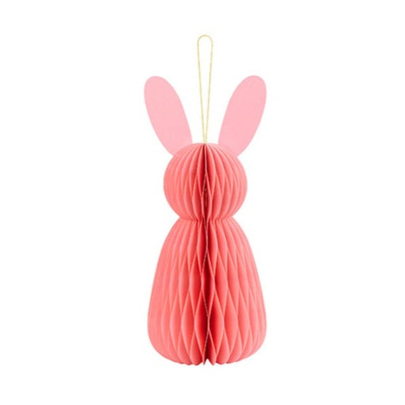 12" Honeycomb Easter Bunny - Pink