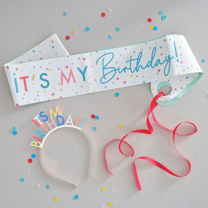 Birthday Sash & Headband Set