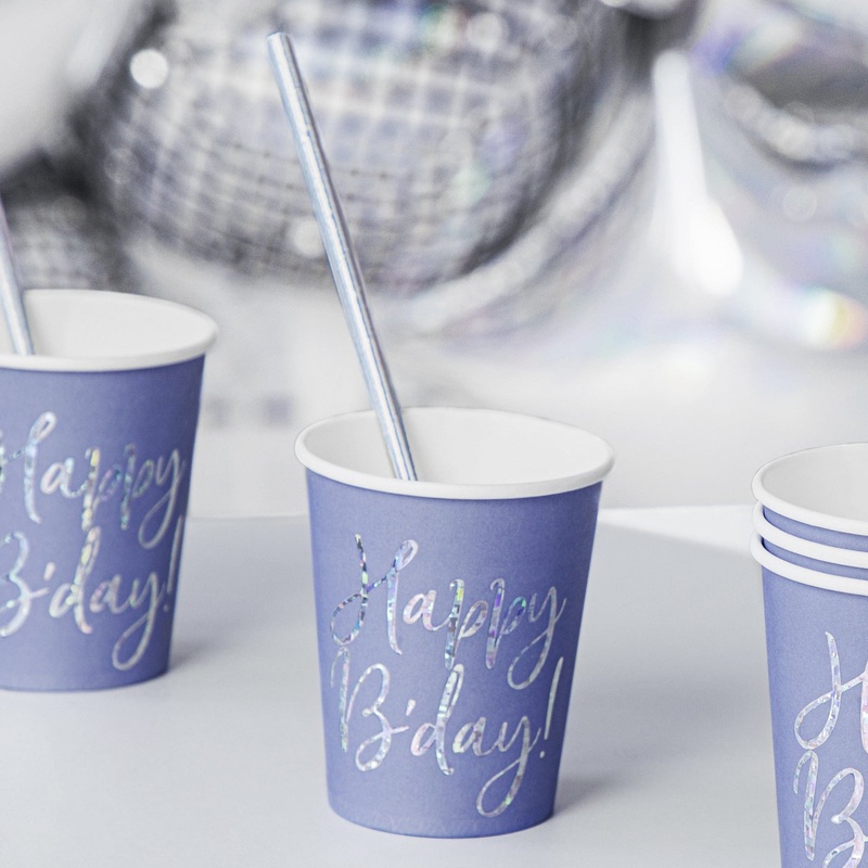 Blue Happy B'day Party Cups (6 Pack)