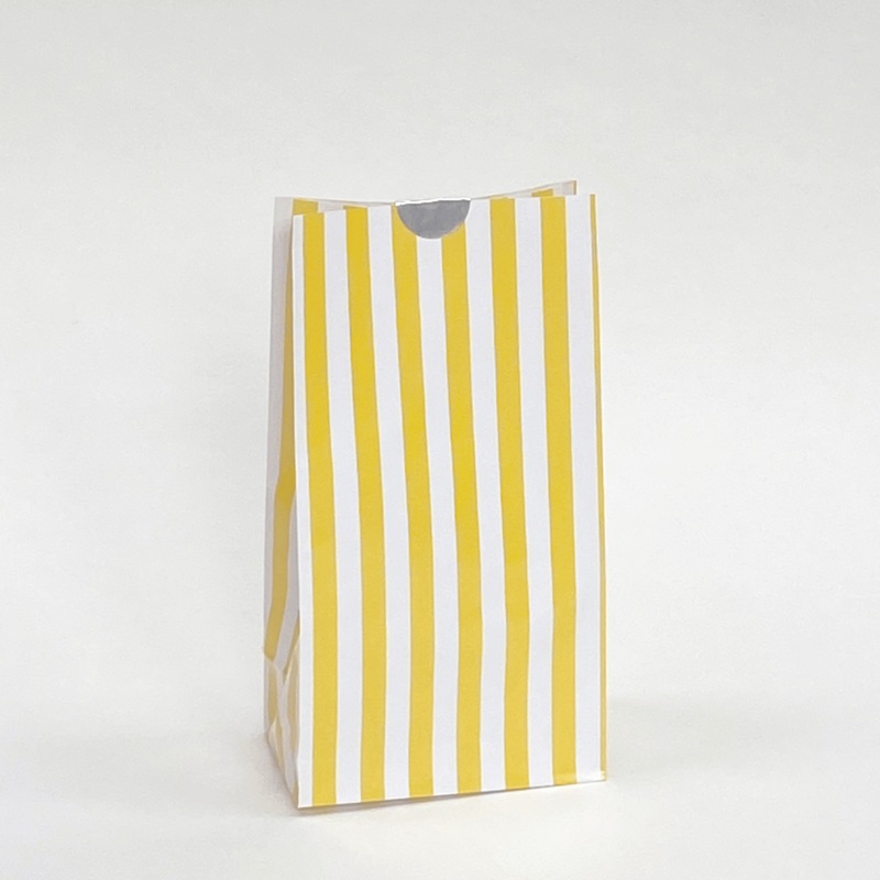Candy Striped Party Bags Yellow (10 Pack)