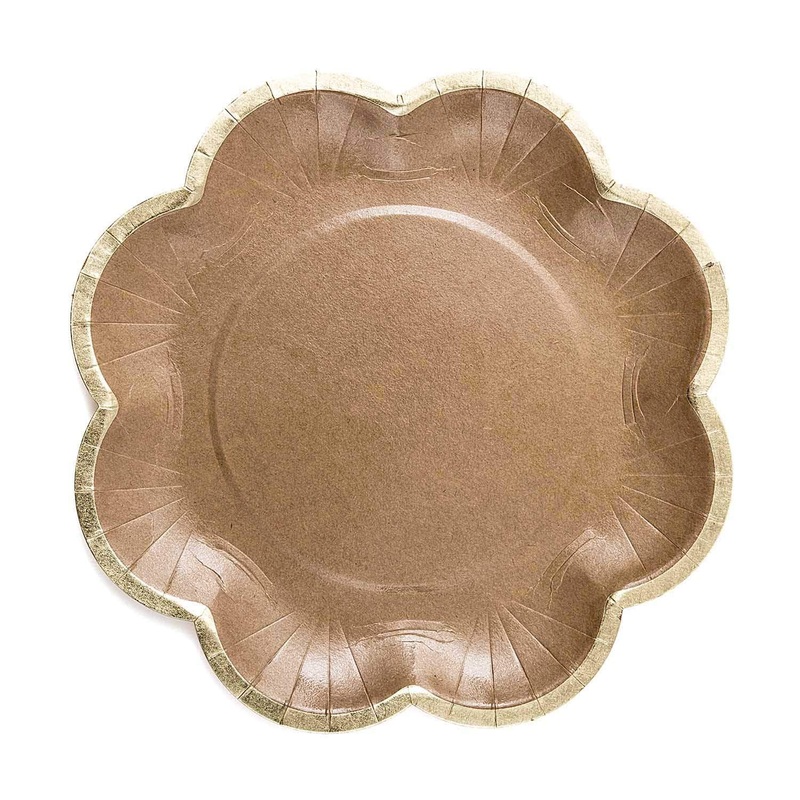 Kraft Flower Party Plates (12 Pack)