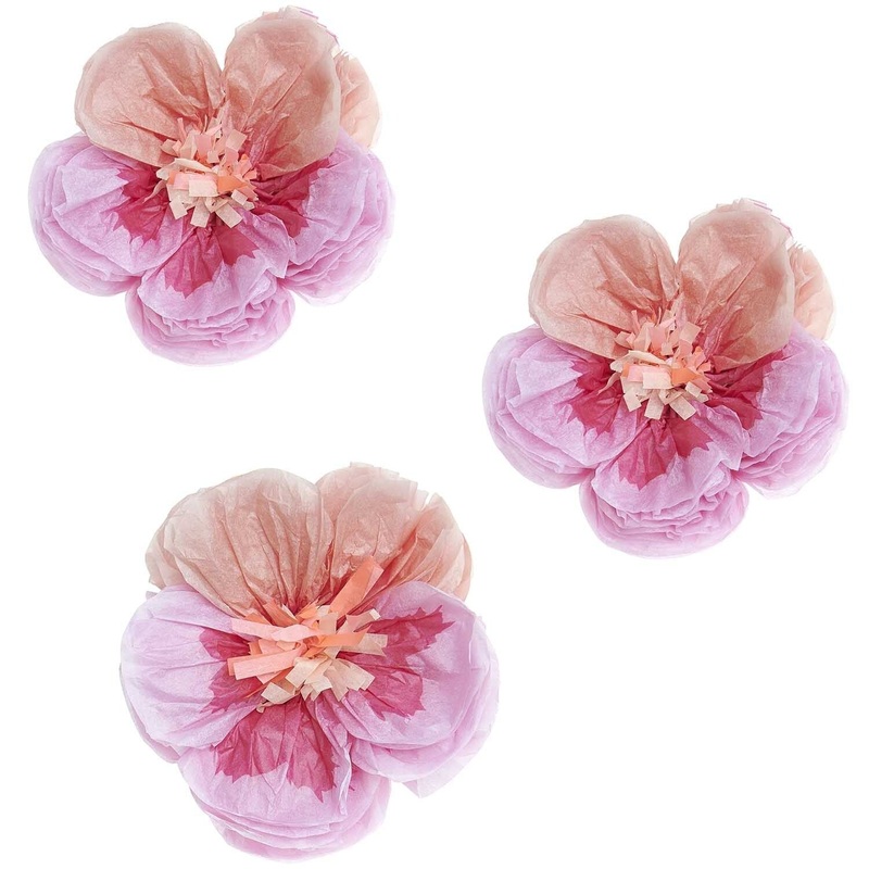 Pink Paper Pansies - 11cm (3 Pack)
