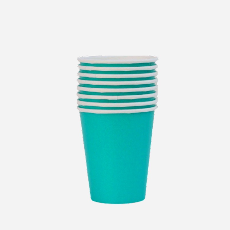 Plain Teal Paper Cups (14 Pack)
