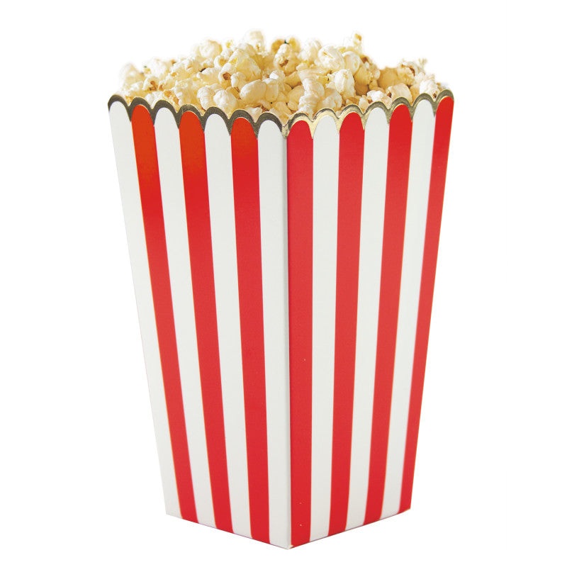 Red Striped Popcorn Boxes (8 Pack)