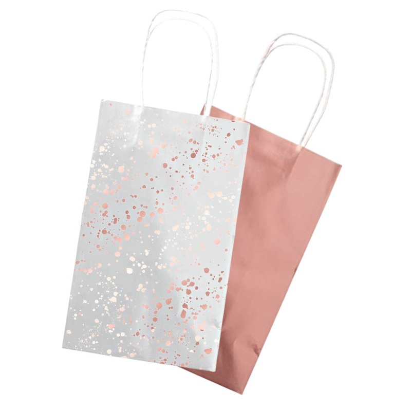 Rose Gold Splatter Party Bags (8 Pack)
