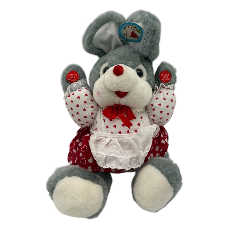 13" Stuffed Mouse with Hearts Dress - Winner Party