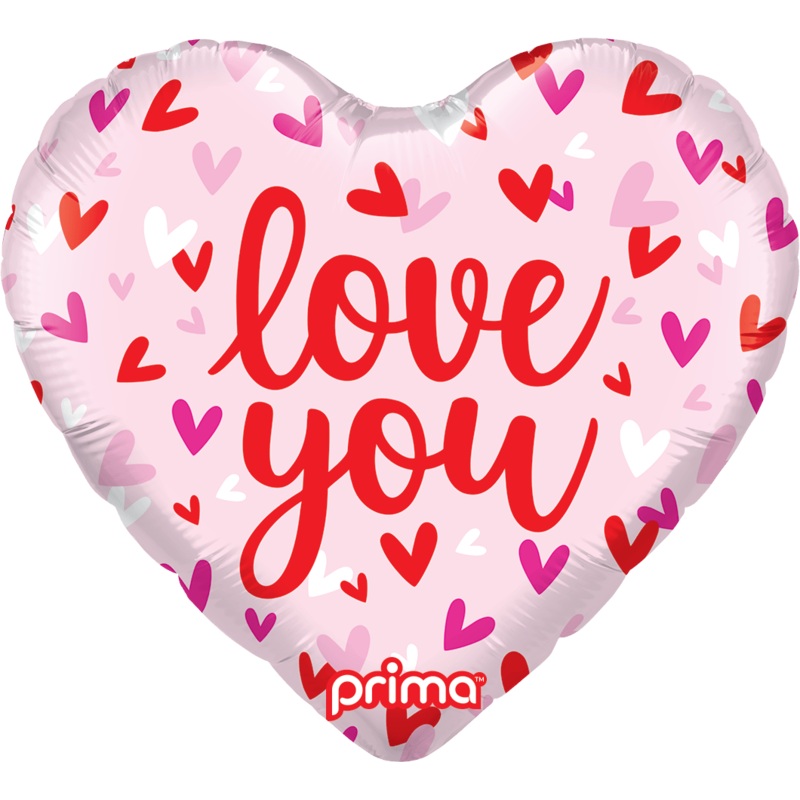 18" Love You Confetti Hearts