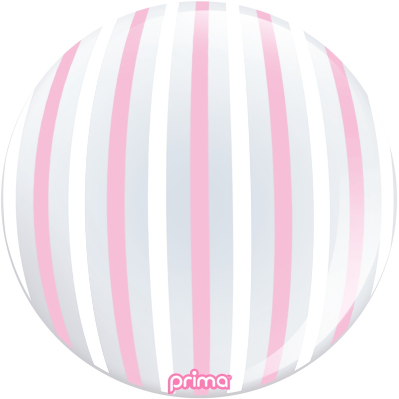 20 Pink & White Stripe Sphere
