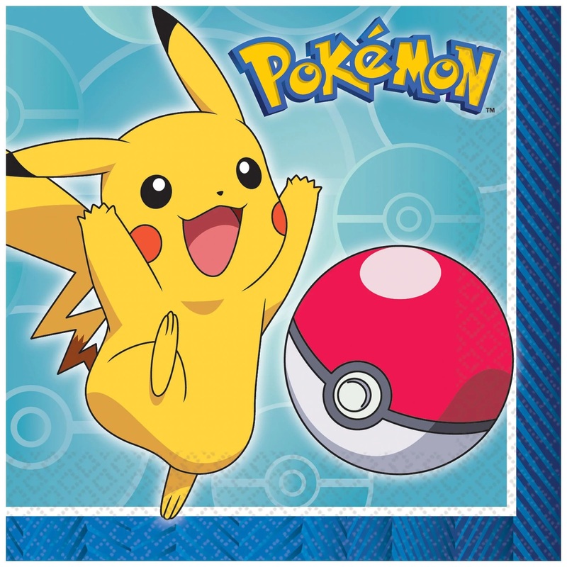 5" x 5" Pokmon Beverage Napkins 16ct - Amscan