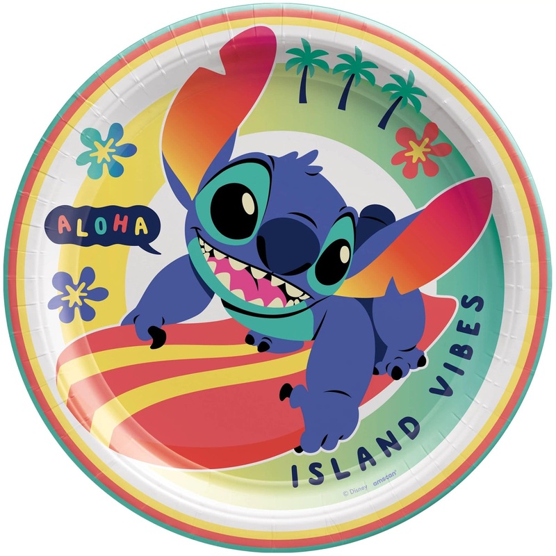 9" Stitch Paper Plates 8ct - Amscan