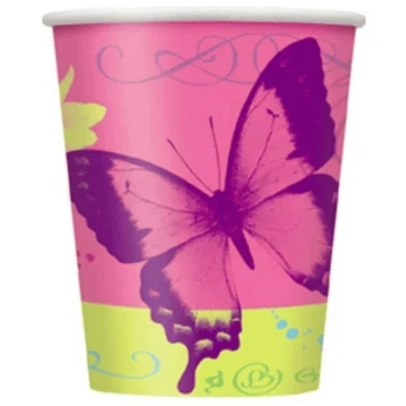9oz Paper Cups - Butterfly Chic (8ct)