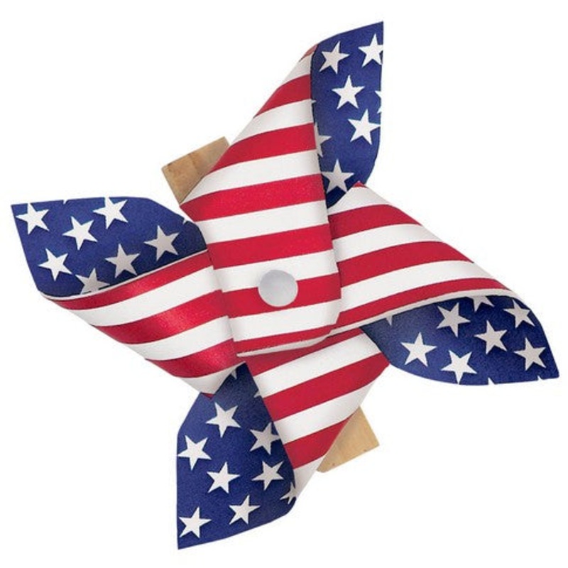 American Flag Pinwheel Clips 2.25in x 2.5in (8 Count) - Amscan