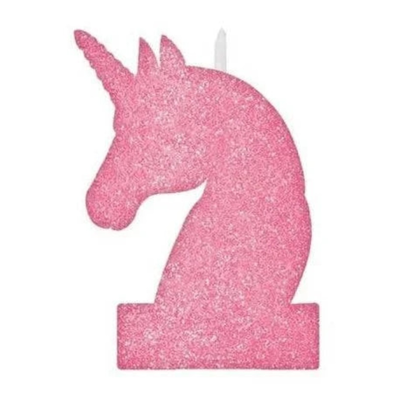Birthday Candle - Pink Glitter Unicorn