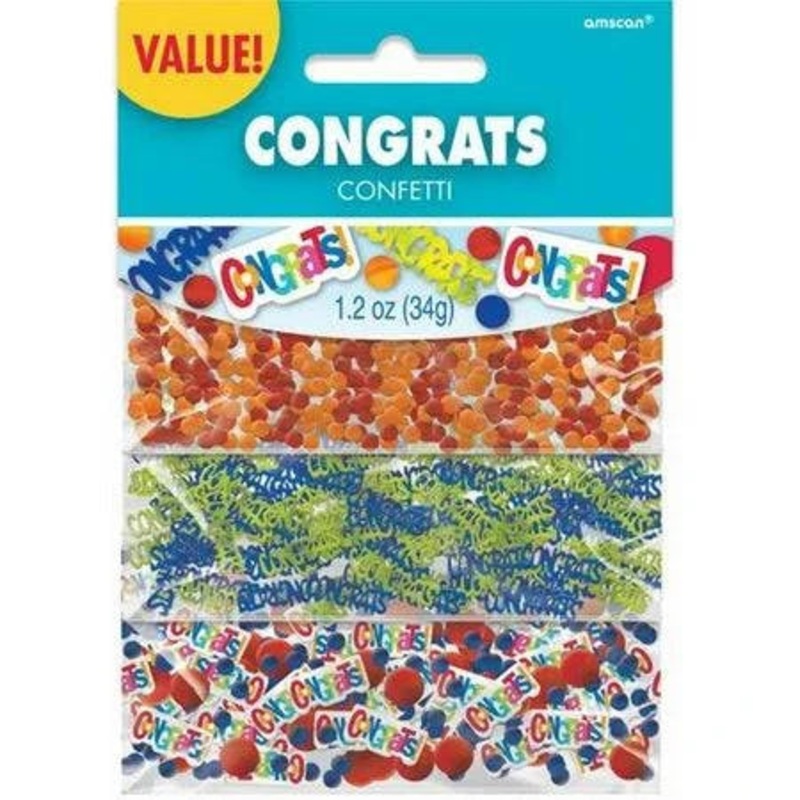 Congrats Confetti Value Pack Multi-Color Polka Dots 1.2oz - Amscan