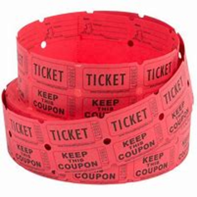 Coupon/Raffle Ticket Roll - Red 2000ct