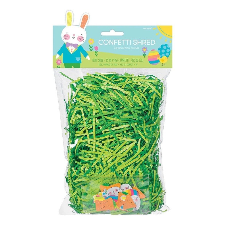 Easter Paper Grass Green/Lime Green 1.5oz - Amscan