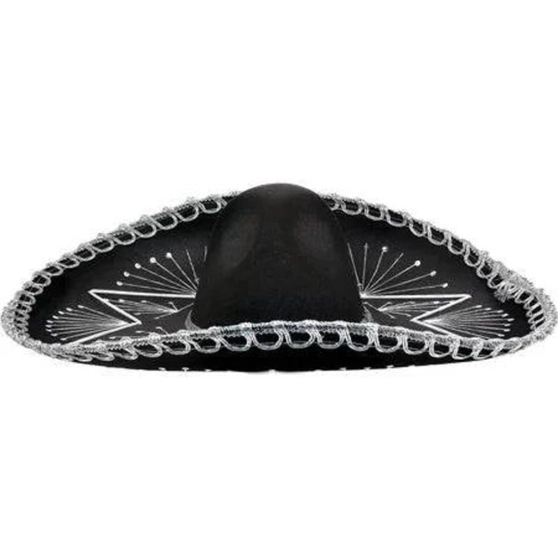 Mariachi Hat Party Accessories One Size Black 1ct - Amscan