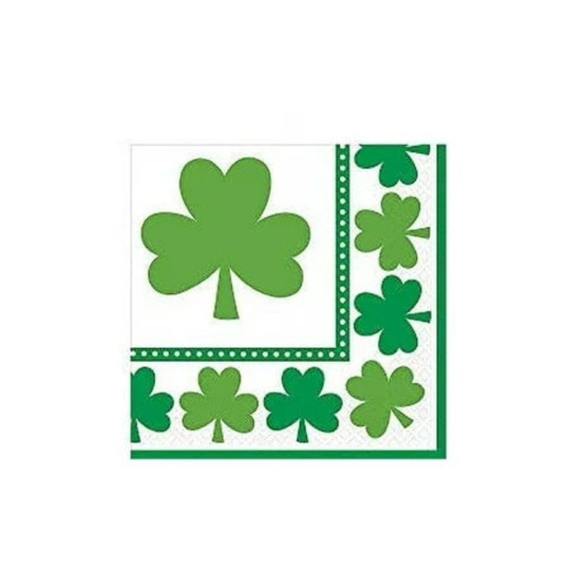 St. Patrick's Day Shamrock Beverage Napkins 16ct - Amscan