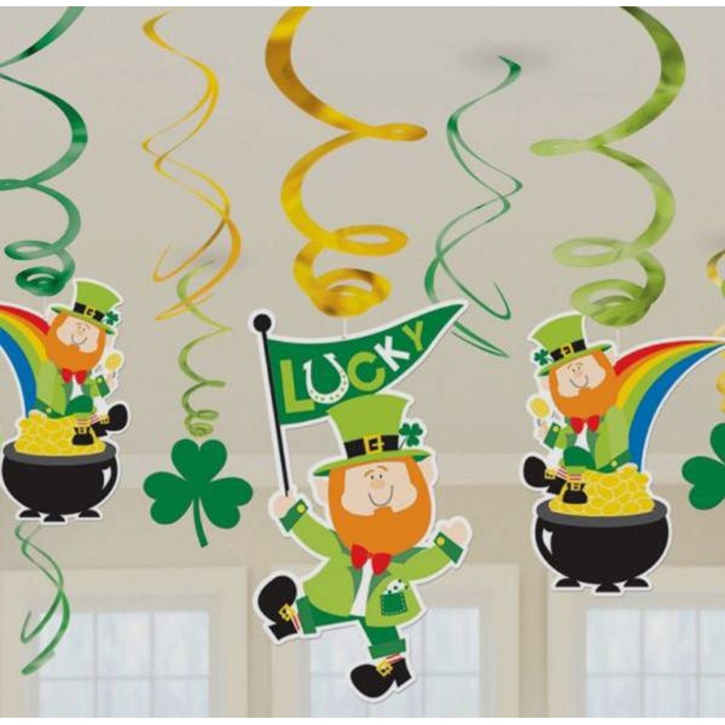 St. Patrick's Day Swirl Decorations - Amscan