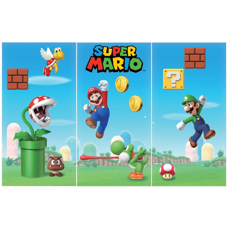 Super Mario Brothers Scene Setters Wall Decorating Kit - Amscan