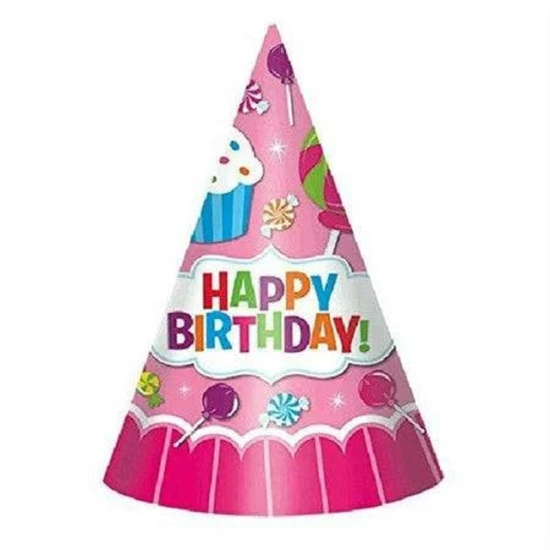 Sweet Shop Paper Party Hats 8Ct - Amscan