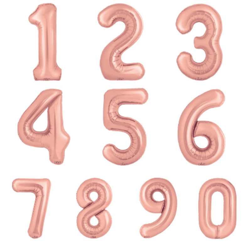34" Balloon Numbers - Rose Gold