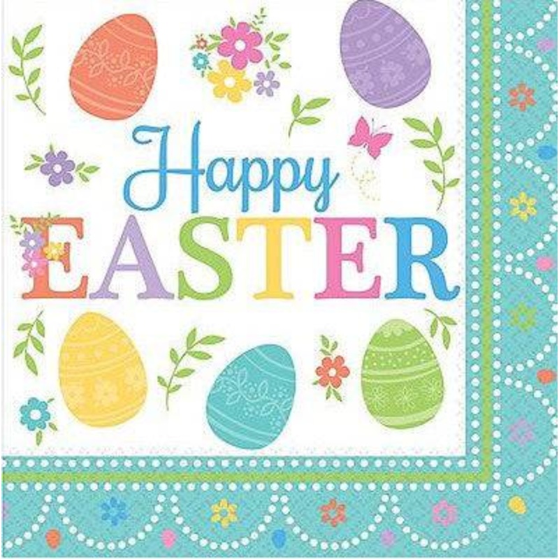 5" Beverage Napkins - Happy Easter (16ct)