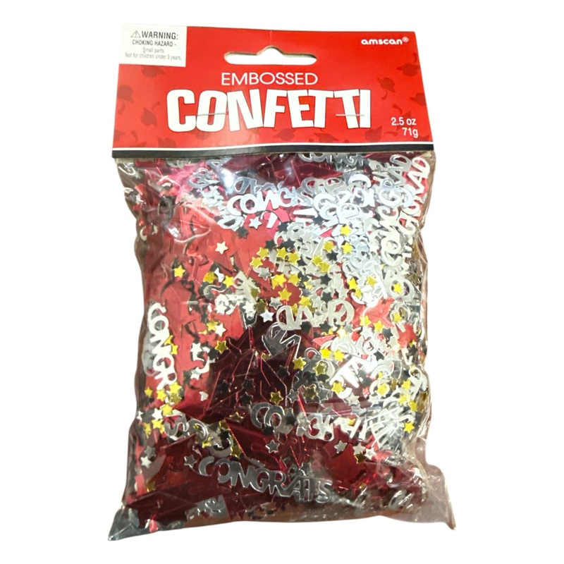 Congrats Grad (Red) Confetti 2.5 oz - Amscan
