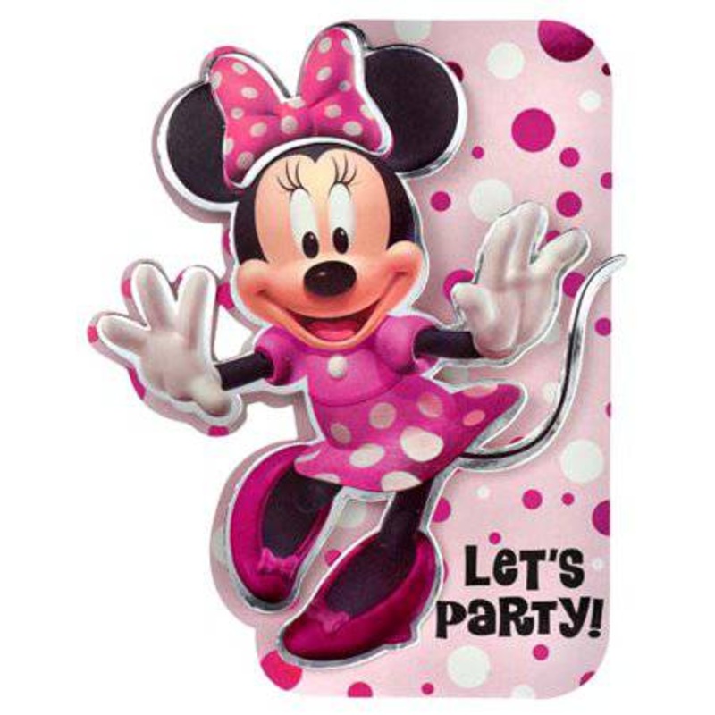 Disney Minnie Mouse 'Forever' Novelty Invitations w/ Envelopes 8ct - Amscan