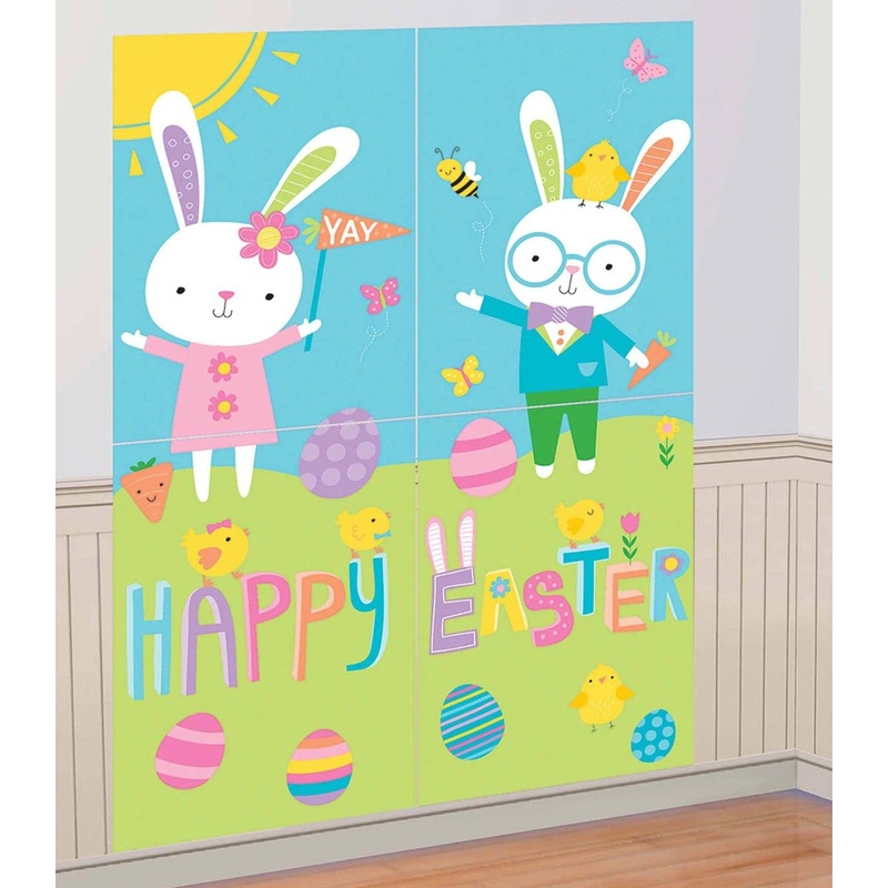 Easter Scene Setters Wall Decoration 4ct - Amscan