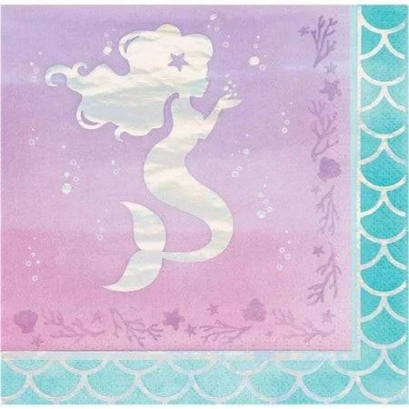 Iridescent Mermaid Party Napkins 16ct