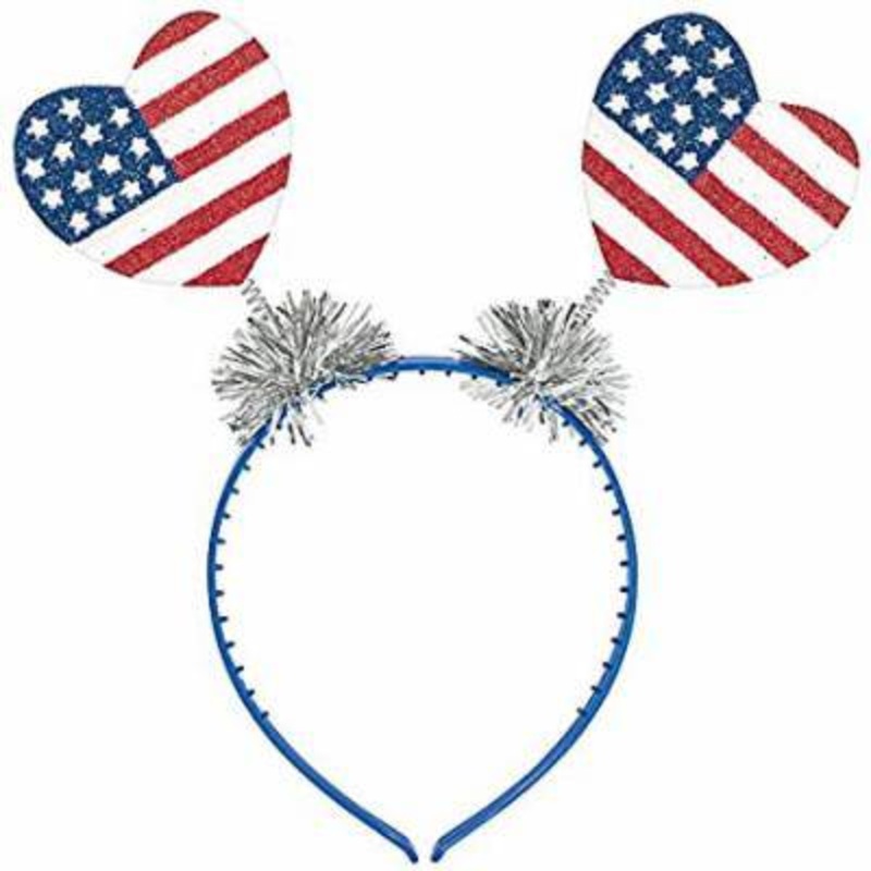 Patriotic Heart Head boppers (1 Count) - Amscan