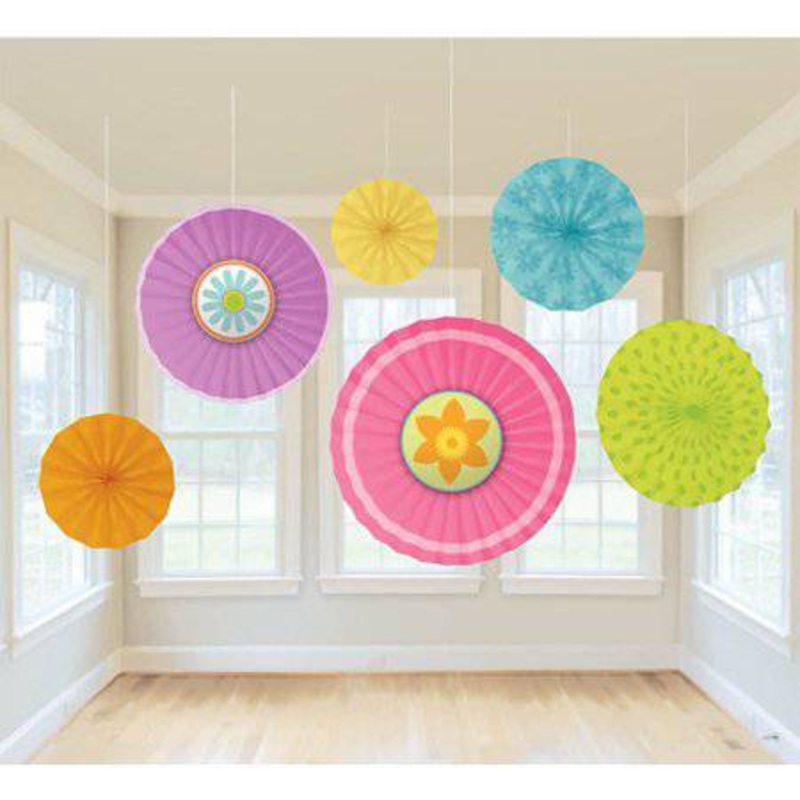 Spring Paper Fan Decorations 6ct - Amscan