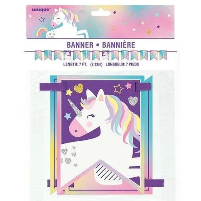 Unicorn Party Pennant Banner 7ft - Unique