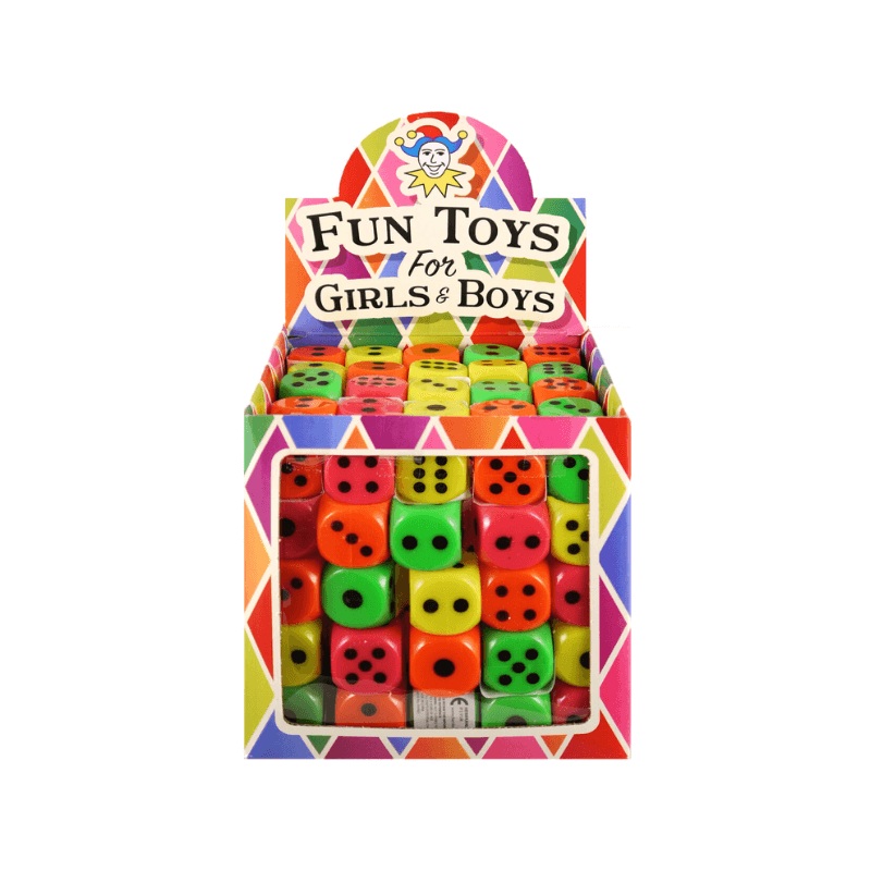 Wholesale Coloured Dice - (CDU of 125)