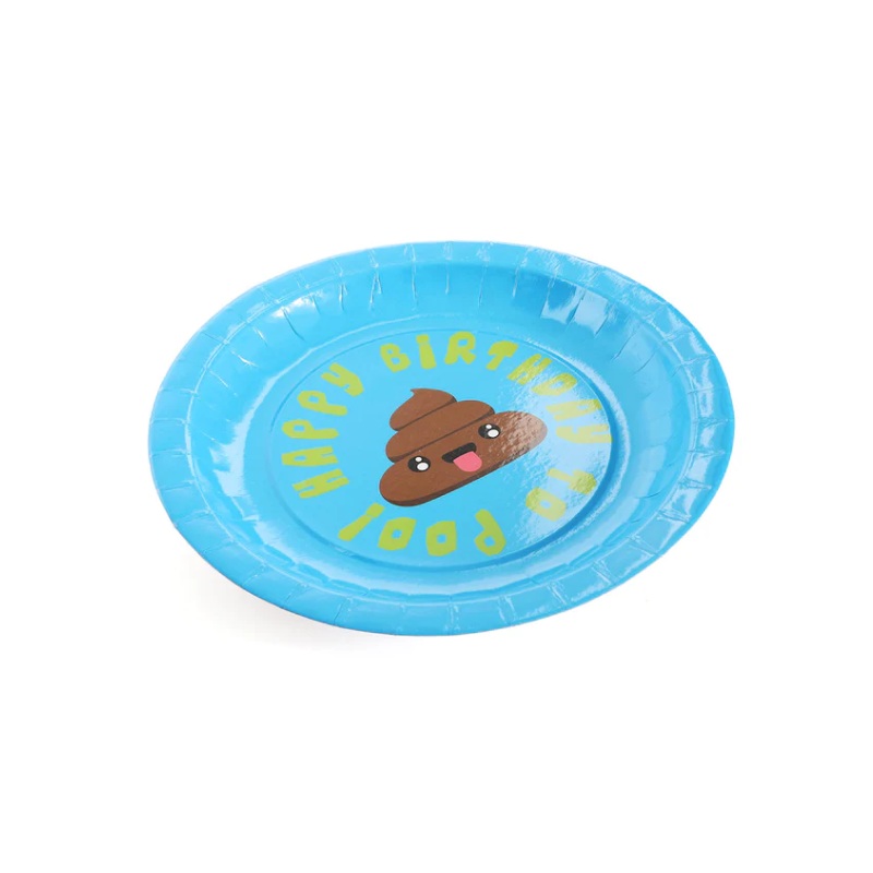 Emoji Poo Birthday Party Plates - Pack of 16