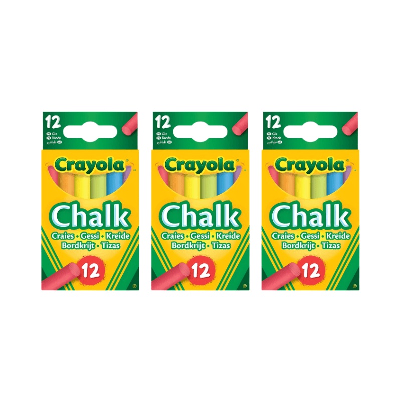 Wholesale Crayola 12 Pack Of Coloured Chalks - (Case of 12)