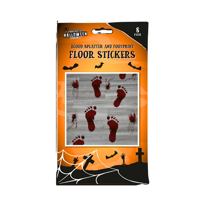 Wholesale Halloween Footprint Floor Stickers - (Case of 24)