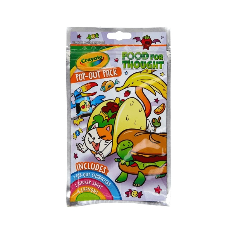 Crayola Food For Thought Pop-Out Craft Pack + 4 x Colouring Pencils