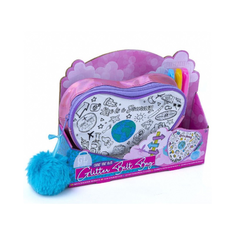 Wholesale Colour Your Own Glitter Belt Bag - (Case of 12)