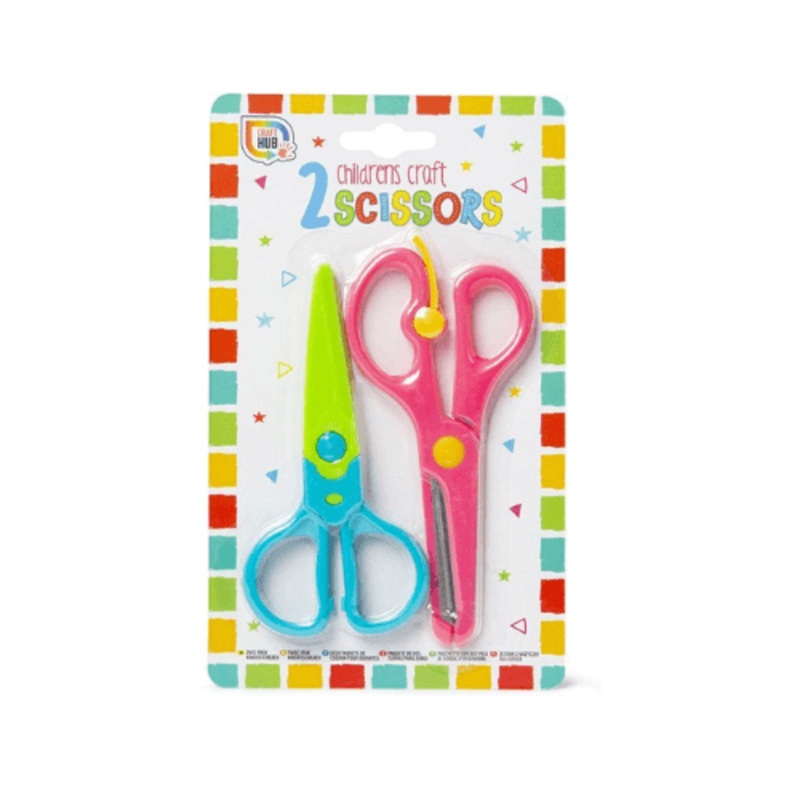 Wholesale Grafix Two Pack Childrens Craft Scissors - (Case of 48)