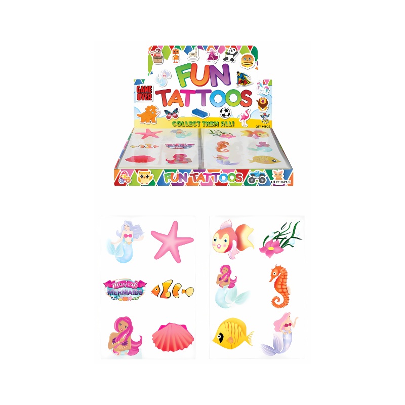 Wholesale Mermaids Temporary Tattoos - (CDU of 96)