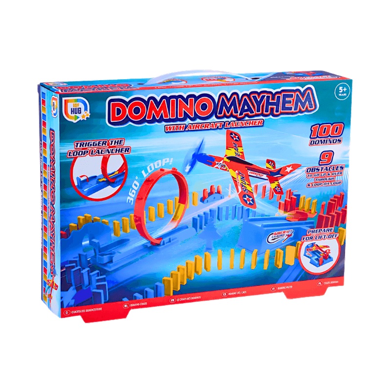 Domino Mayhem With Aircraft Launcher Board Game