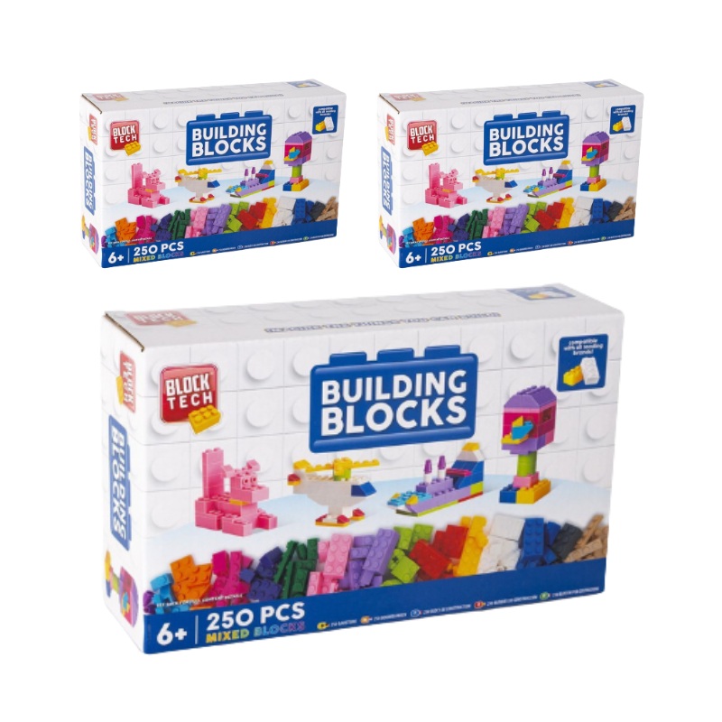 Wholesale Block Tech 250 Piece Building Blocks Set - (Case of 12)