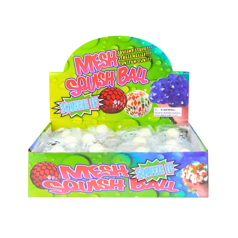 Wholesale Multi-Coloured Squishy Mesh Ball - (CDU of 12)