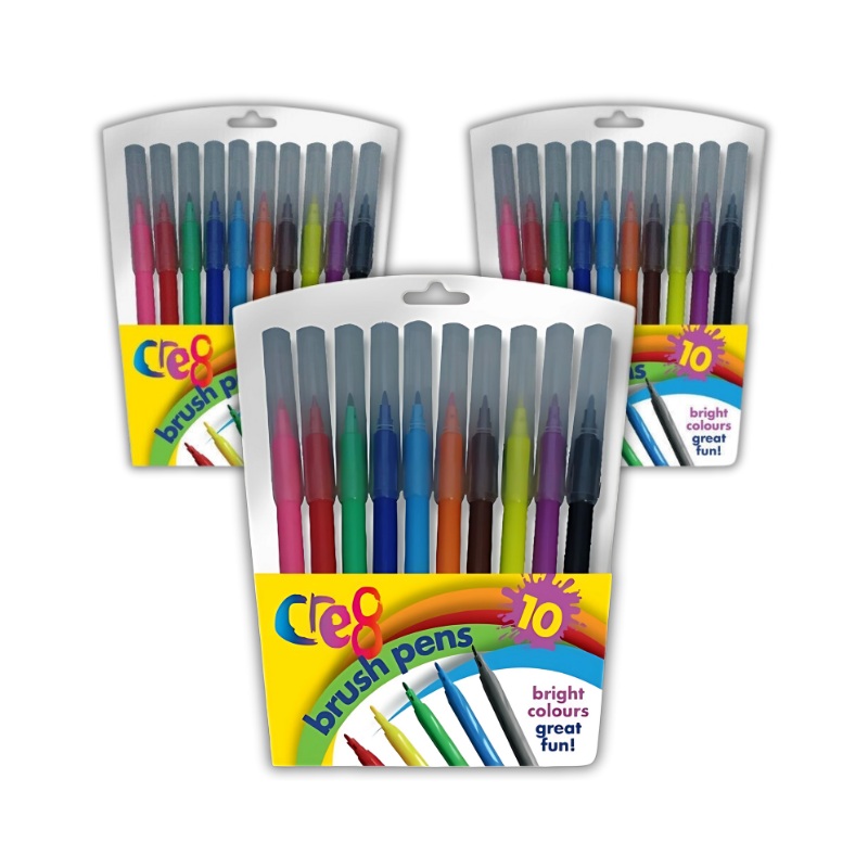 Wholesale Multicoloured Felt Tip Pens 10 Pack - (Case of 12)