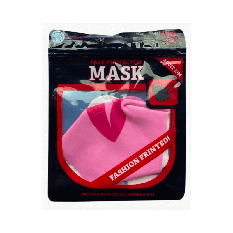 Adult Pink Kiss Face Mask