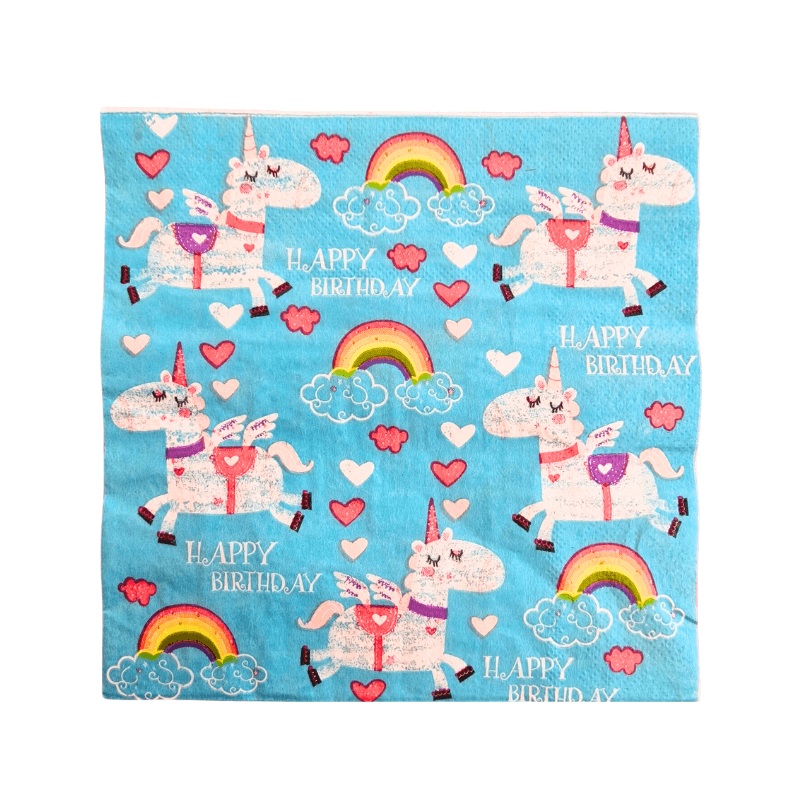 Birthday Party Napkins - 30 Pack Unicorn Themed