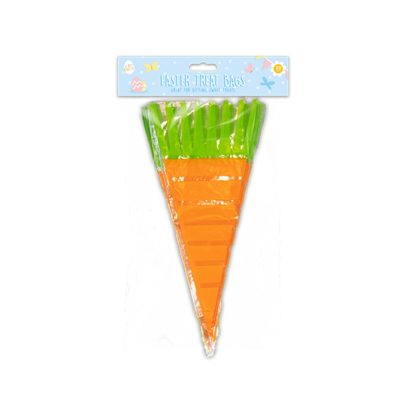 Easter Carrot Shaped Treat Bags 20 Pack